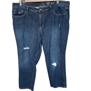 D & Co. Studio Dark Capri Jeans Women's Plus Size 18W